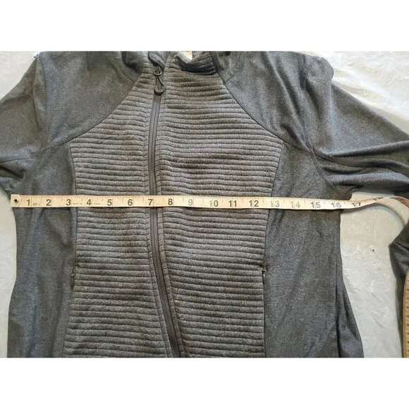 Mondetta Meduim Jacket Lightweight Zipoed Gray Textured Pockets Womens - Picture 12 of 16